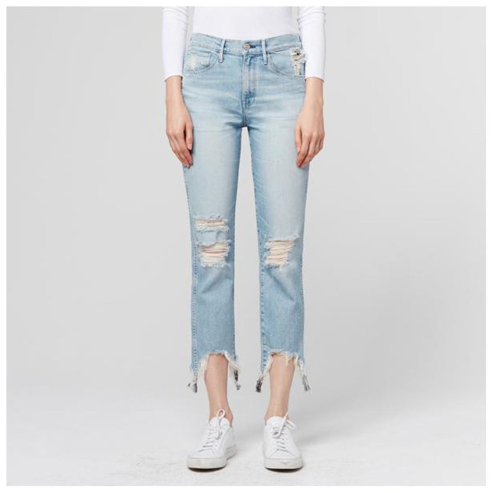 3X1 W3 STRAIGHT AUTHENTIC CROP HIGH RISE JEAN
